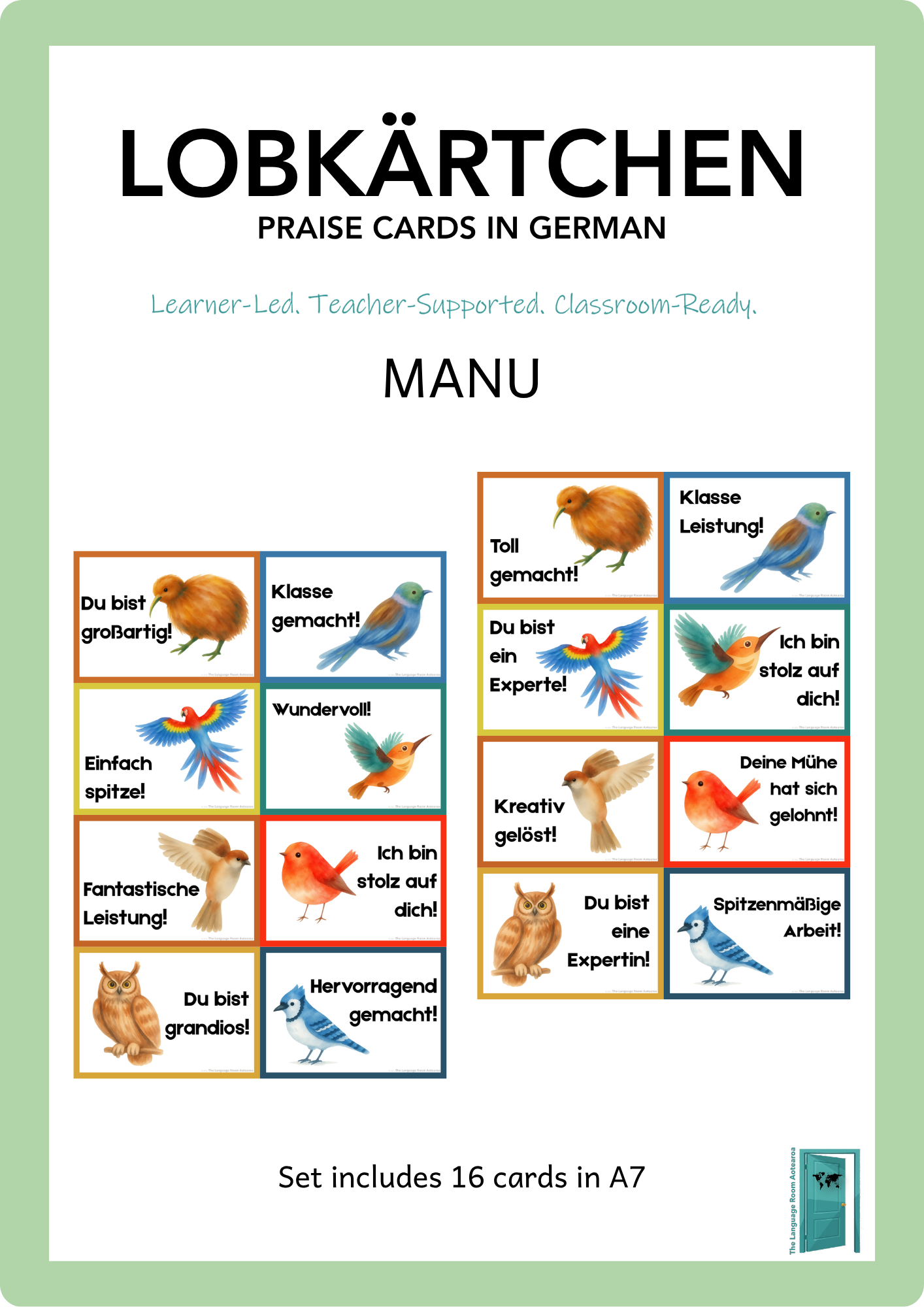 German Praise Cards | Lobkärtchen Manu