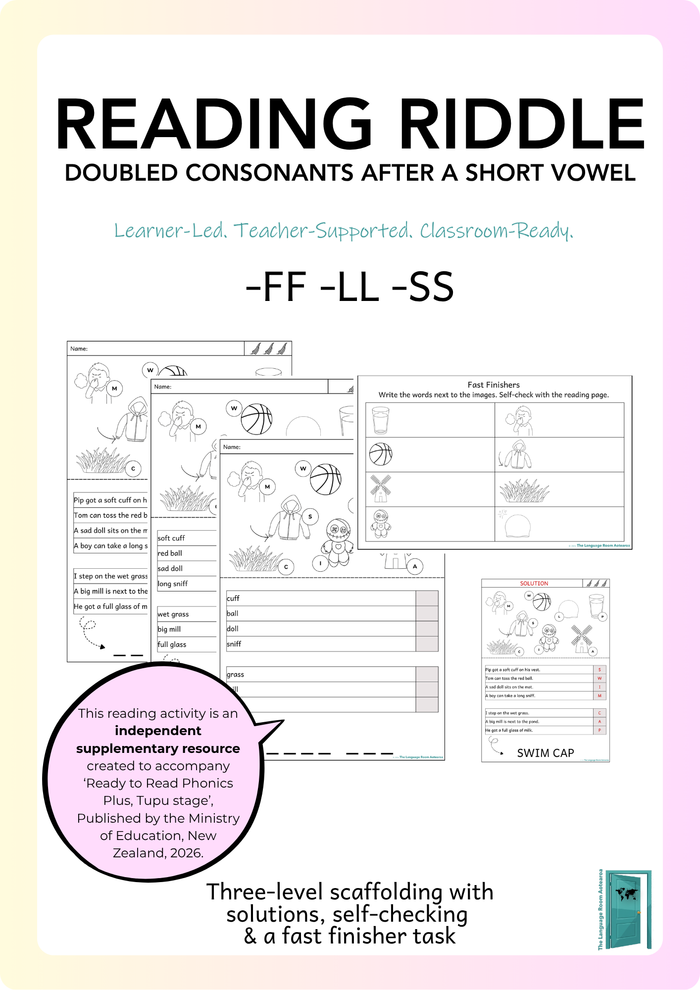 English | Reading Riddle - Set 1 [-ff, -ll, -ss]