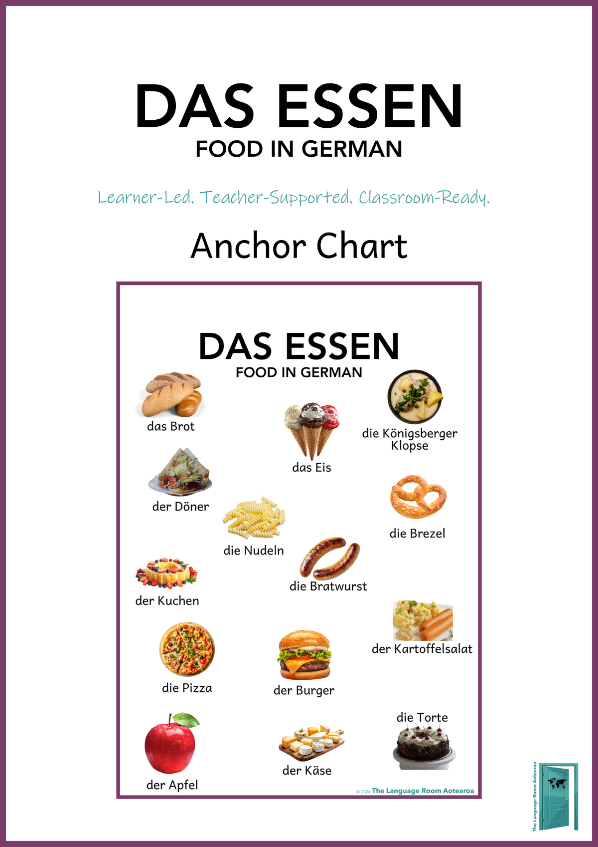 German Food | Anchor Chart
