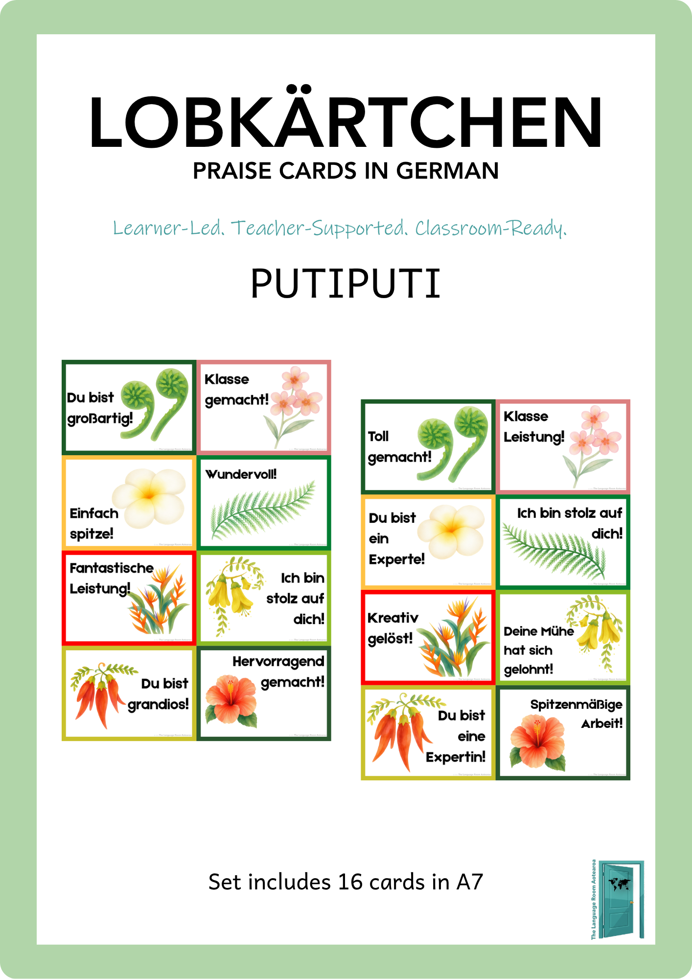 German Praise Cards | Lobkärtchen Putiputi