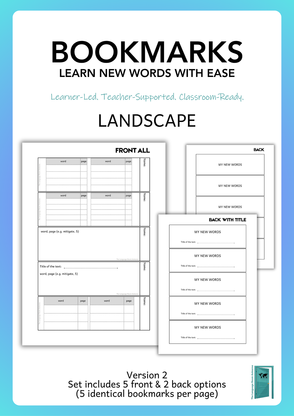 English | New words bookmarks V2