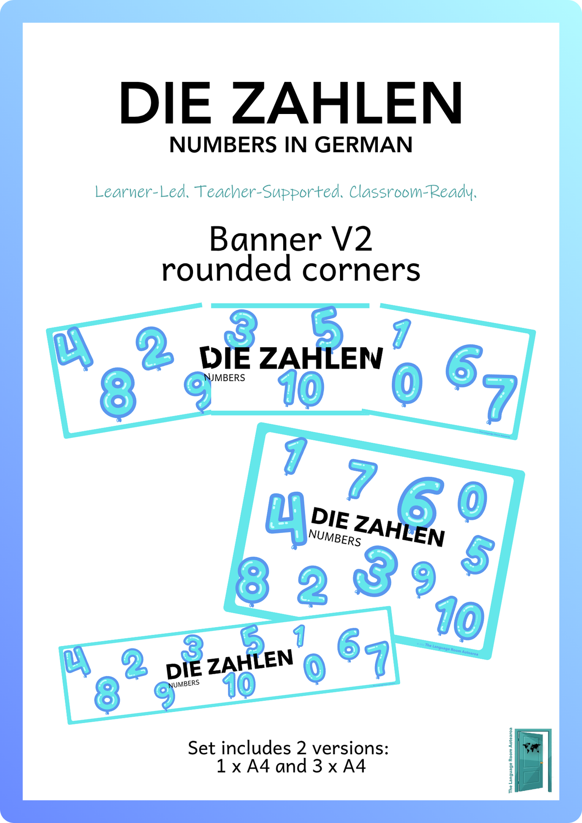 German Numbers | Banner V2 - rounded corners
