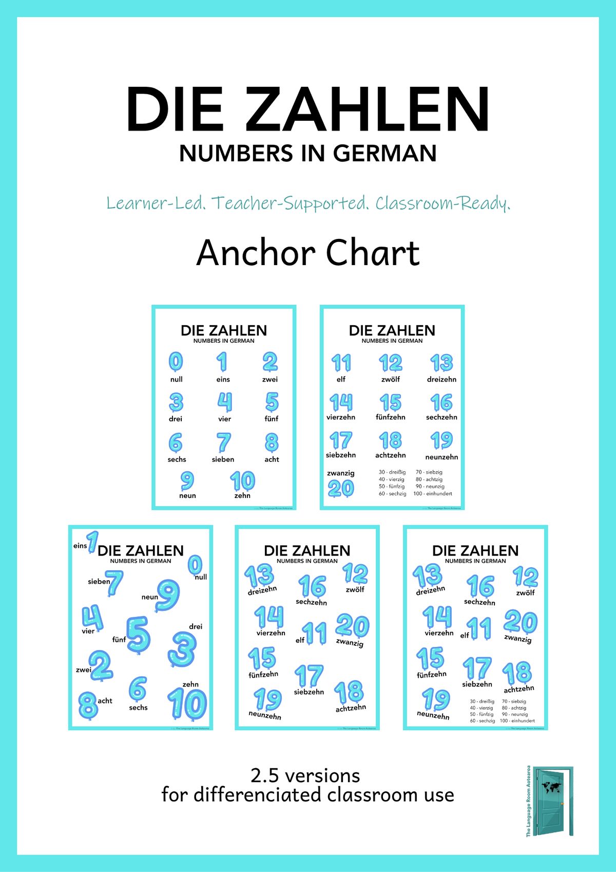 German Numbers | Anchor Chart