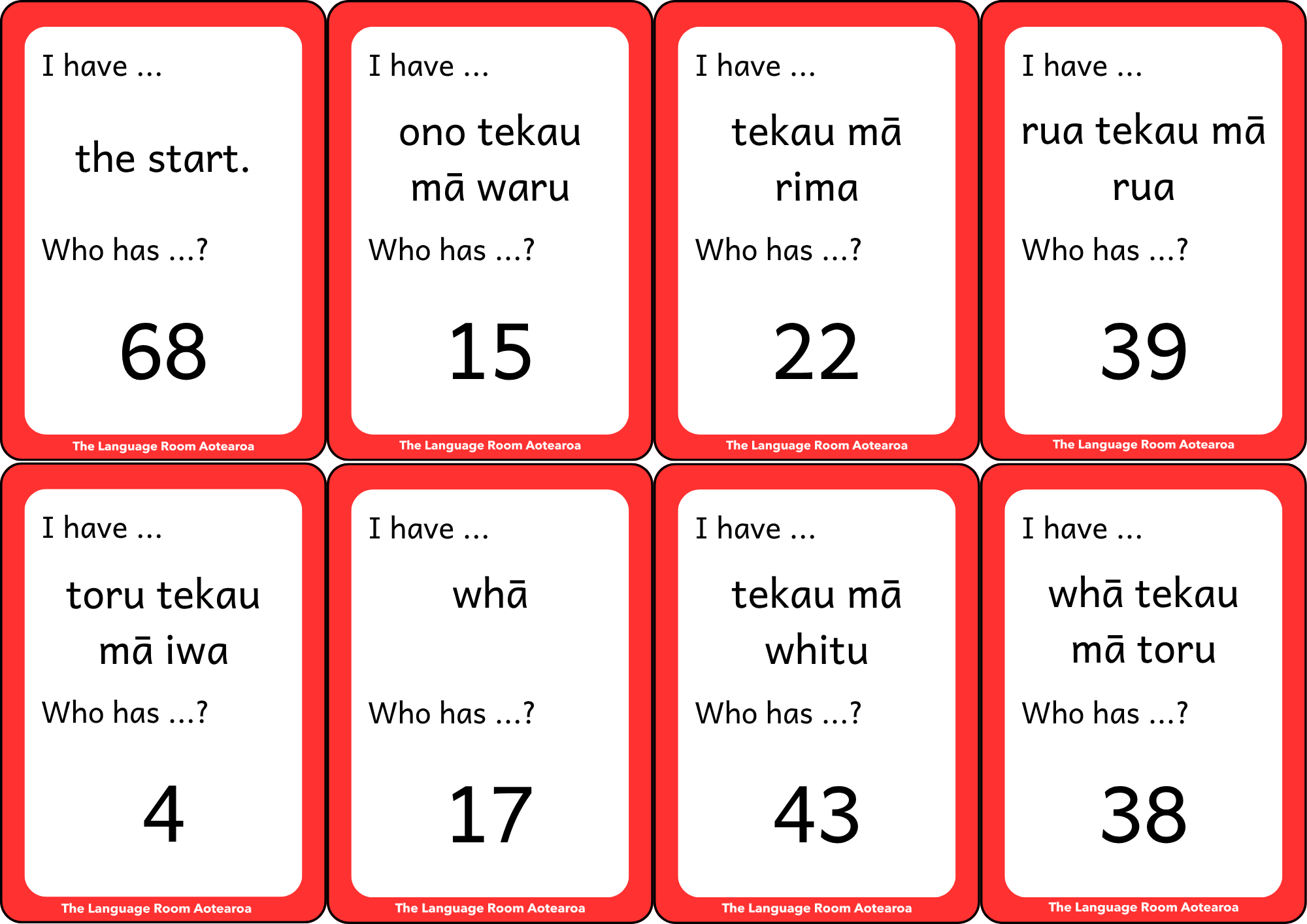 Te Reo Māori Ngā tau - Numbers | Loop Cards 0-100
