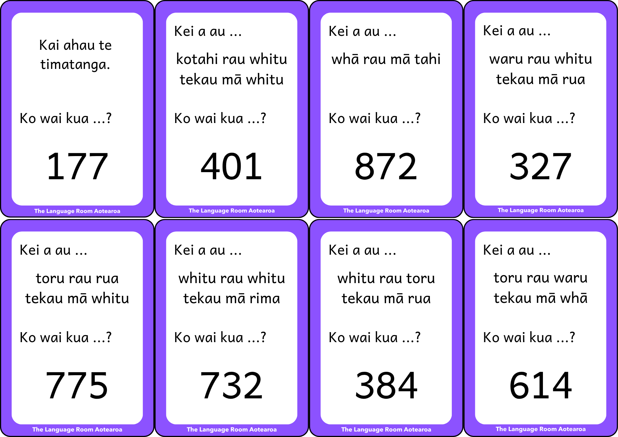 Te Reo Māori Ngā tau - Numbers | Loop Cards 100-1000