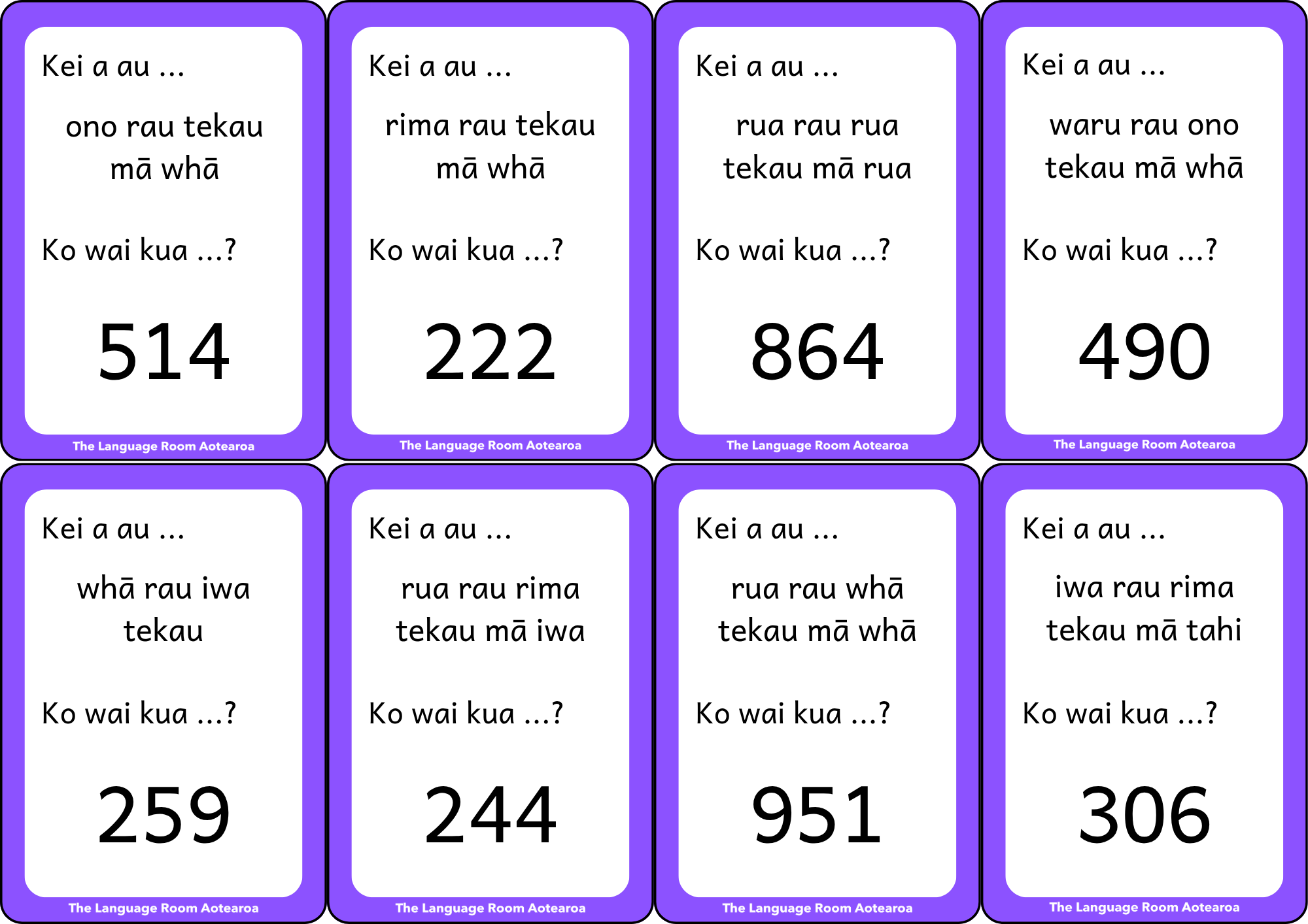 Te Reo Māori Ngā tau - Numbers | Loop Cards 100-1000