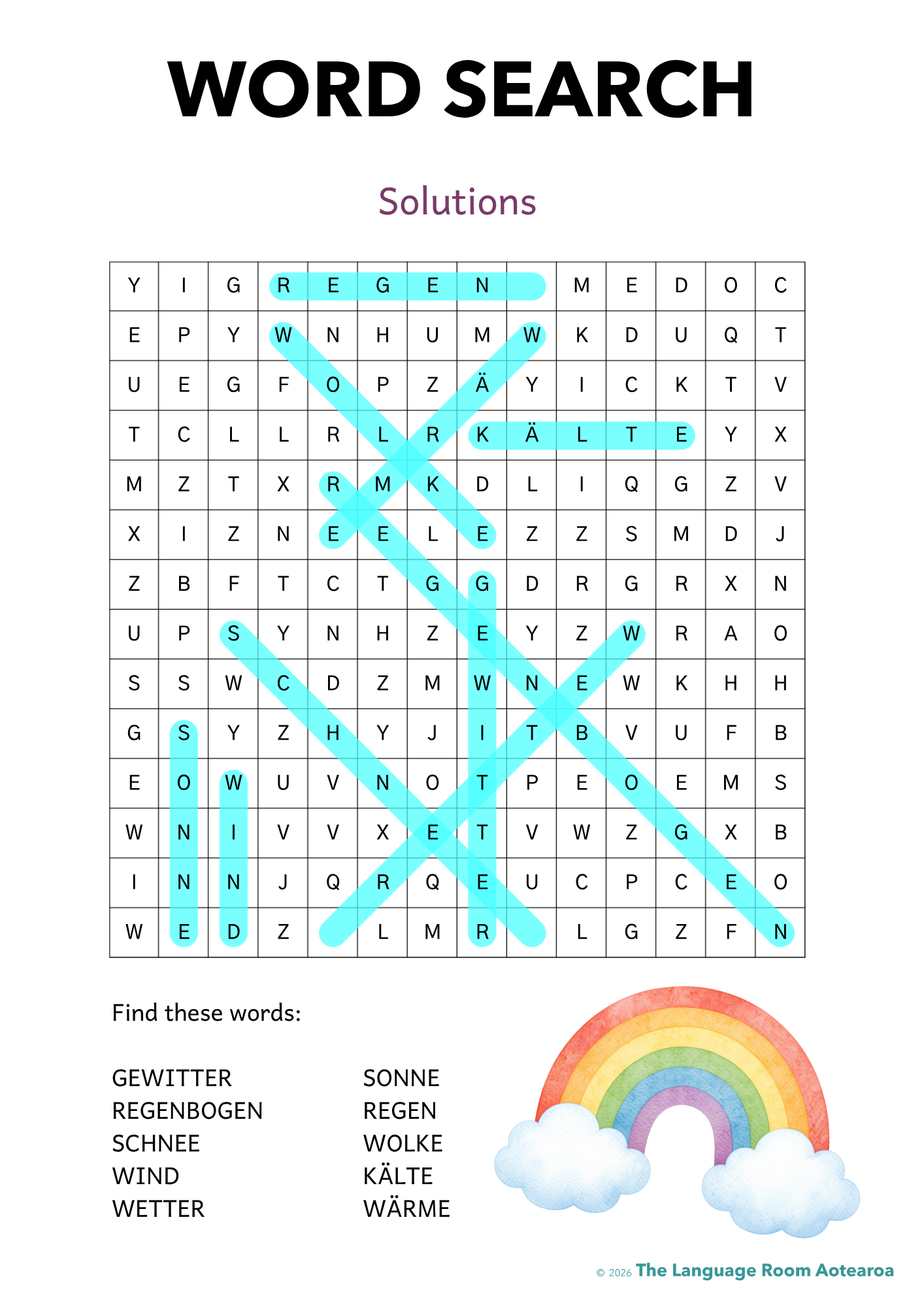 German Weather | Word Search