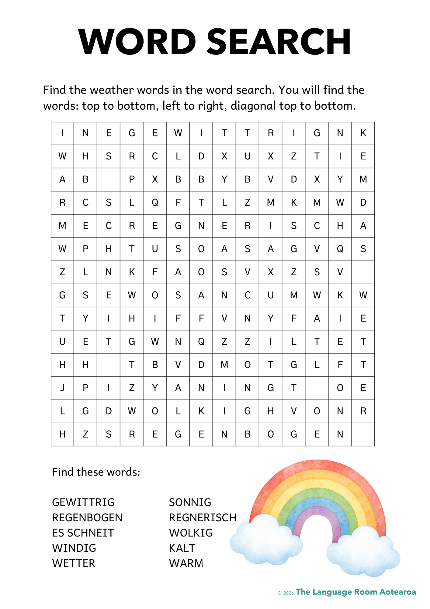 German Weather | Word Search