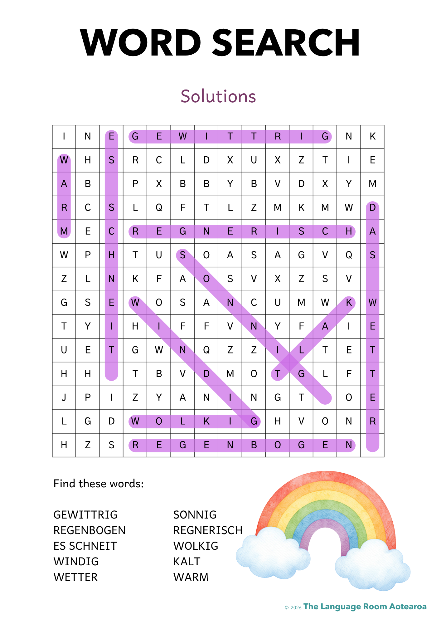 German Weather | Word Search