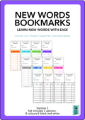 English | New words bookmarks V1